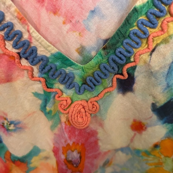 SUNDANCE Embroidered Cotton Water Color Beach Swimsuit Cover up Dress - Picture 5 of 6